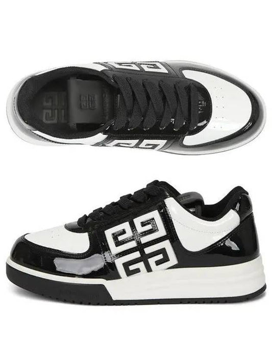 G4 Patent Leather Low-Top Sneakers Black White - GIVENCHY - BALAAN 2