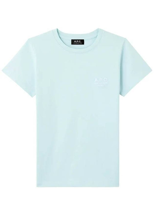 Denise Logo Cotton Short Sleeve T-shirt Light Blue - A.P.C. - BALAAN 1