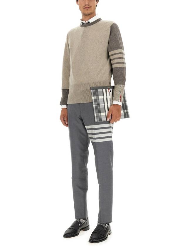 Fun Mix 4 Bar Cashmere Knit Top Beige - THOM BROWNE - BALAAN 1