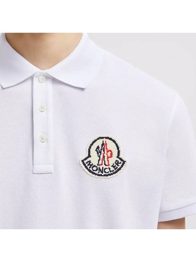 Logo Patch Cotton Polo Shirt White - MONCLER - BALAAN 6