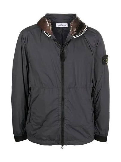 Wappen Patch Skin Touch Nylon Hooded Jacket Charcoal - STONE ISLAND - BALAAN 2