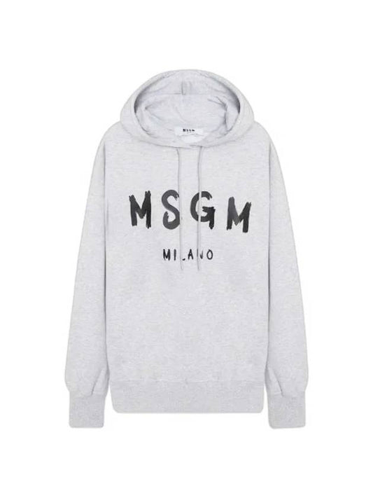 Brushed Logo Hooded Top Grey - MSGM - BALAAN 1