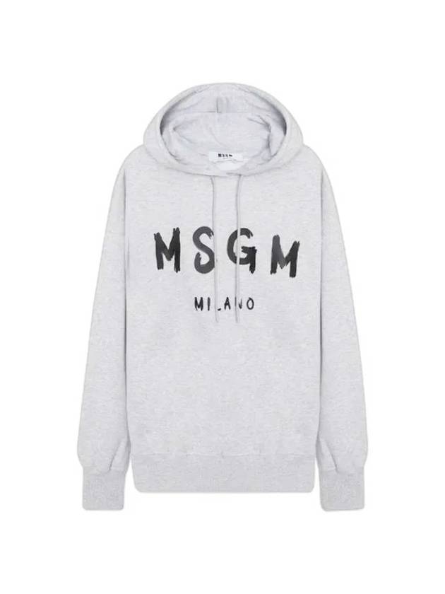 Brushed Logo Hoodie Grey - MSGM - BALAAN 1