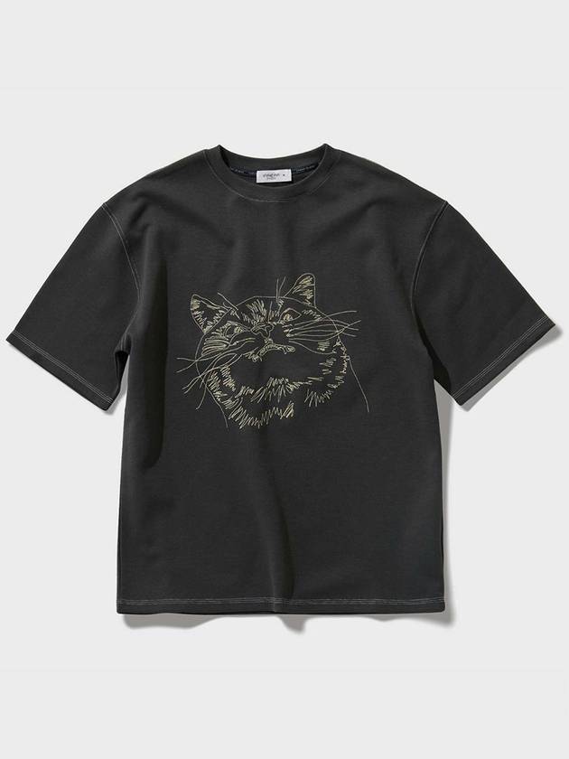 Artwork animal embroidery short sleeve t shirt charcoal - FFEFF STUDIO - BALAAN 2