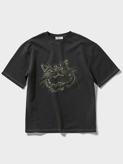 Art Work Animal Stitch Half T-Shirt Charcoal - FFEFF STUDIO - BALAAN 2