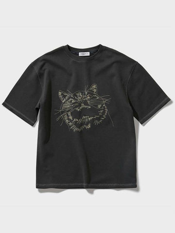 Art Work Animal Stitch Half T-Shirt Charcoal - FFEFF STUDIO - BALAAN 1