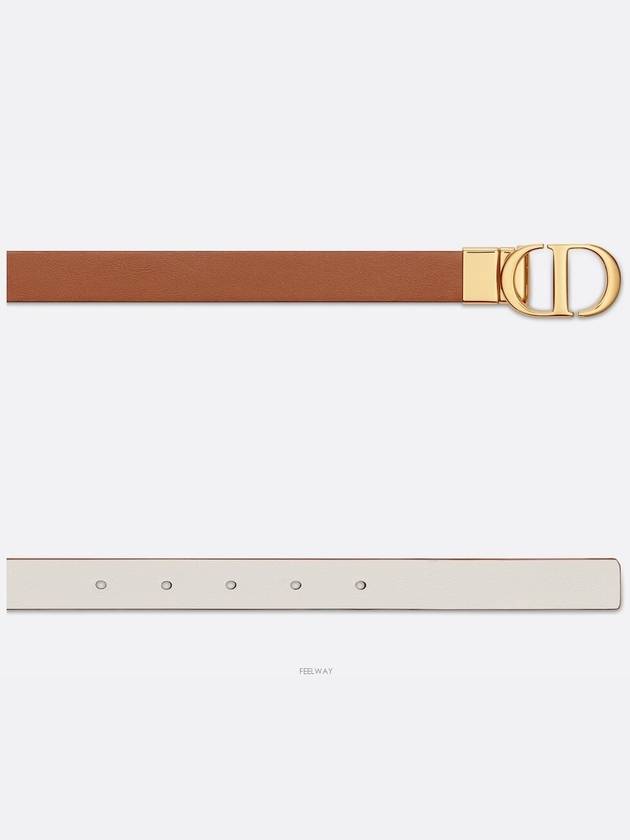 30 Montaigne Reversible Smooth Calfskin Belt Ivory Brown - DIOR - BALAAN 5