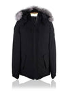 Lingan Hooded Padded Frost Fox Fur Black - MOOSE KNUCKLES - BALAAN 2