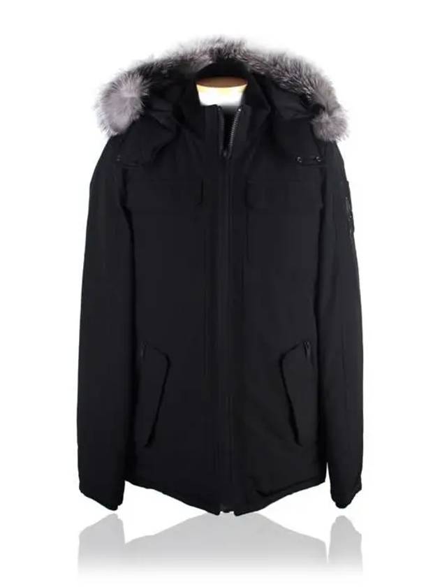 Lingan Hooded Padded Frost Fox Fur Black - MOOSE KNUCKLES - BALAAN 2