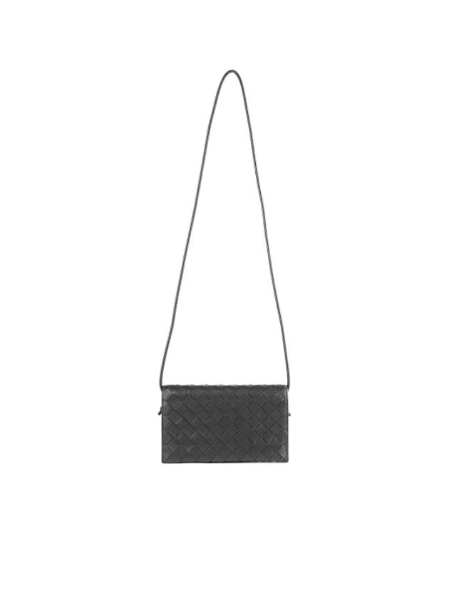 Intrecciato Leather Shoulder Bag Black - BOTTEGA VENETA - BALAAN 4