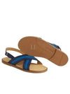 Crossover Strap Leather Sandals Black Blue - BALLY - BALAAN 2