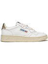 Medalist Goatskin Low Top Sneakers Gold White - AUTRY - BALAAN 3