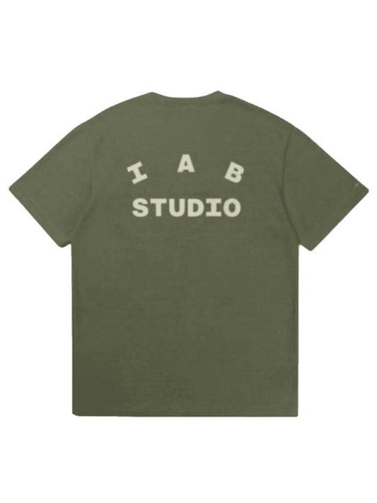 Logo Short Sleeve T-Shirt Army Green - IAB STUDIO - BALAAN 1