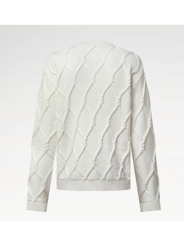 1AGJUX Embellished Cable Knit Wool Blend Pullover - LOUIS VUITTON - BALAAN 3