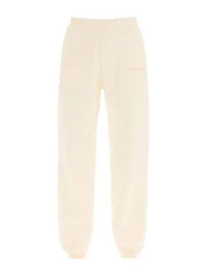 Serif Logo Cotton Track Pants Cream - SPORTY & RICH - BALAAN 2