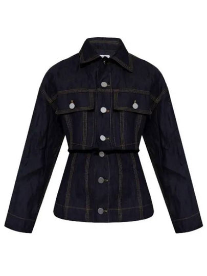 Metallic Denim Jacket Blue - BOTTEGA VENETA - BALAAN 2