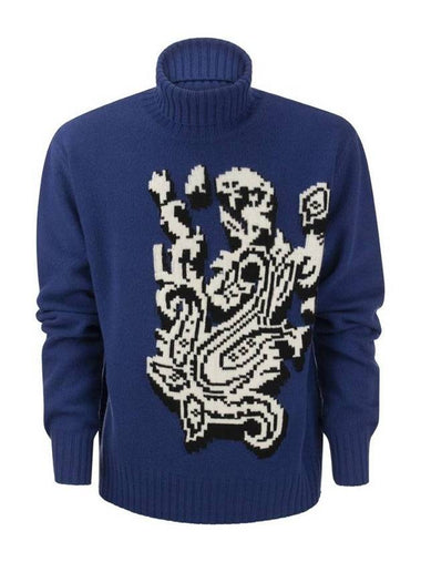 Paisley Jacquard Wool Turtleneck Blue - ETRO - BALAAN 1