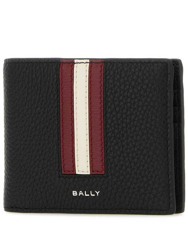 Logo Bifold Leather Half Wallet Black - BALLY - BALAAN 3