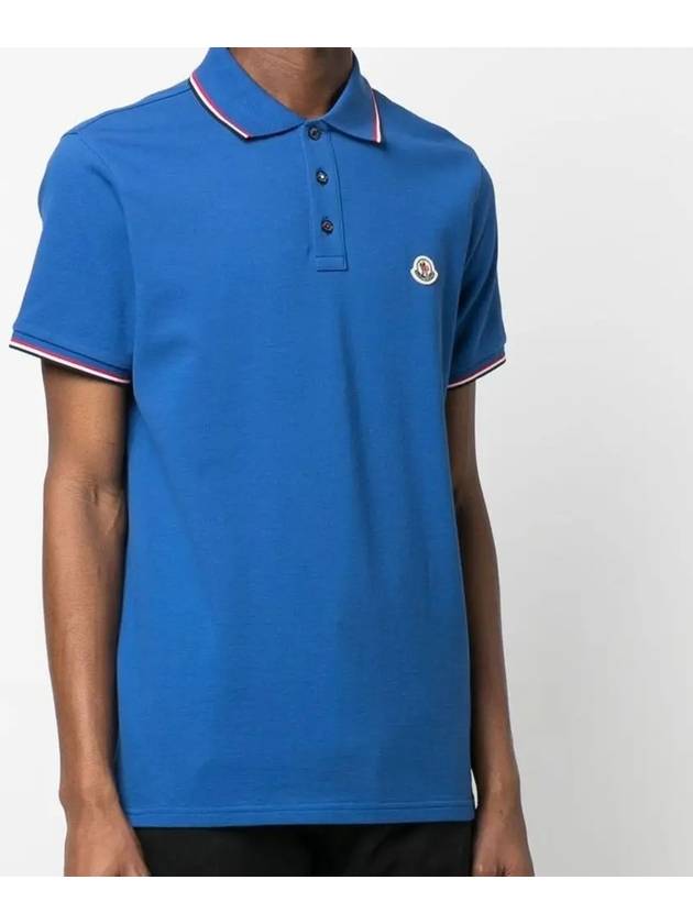 Logo Patch Polo Cotton Short Sleeve T Shirt 8A70300 84556 - MONCLER - BALAAN 3