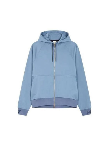 Cotton Raglan Hooded Zip Up Blue 270726 - PAUL SMITH - BALAAN 1