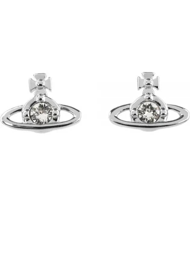 Nano Solitaire Crystal Earrings Silver - VIVIENNE WESTWOOD - BALAAN 2