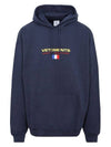 Haute Couture Logo Embroidered Hoodie Navy - VETEMENTS - BALAAN 1