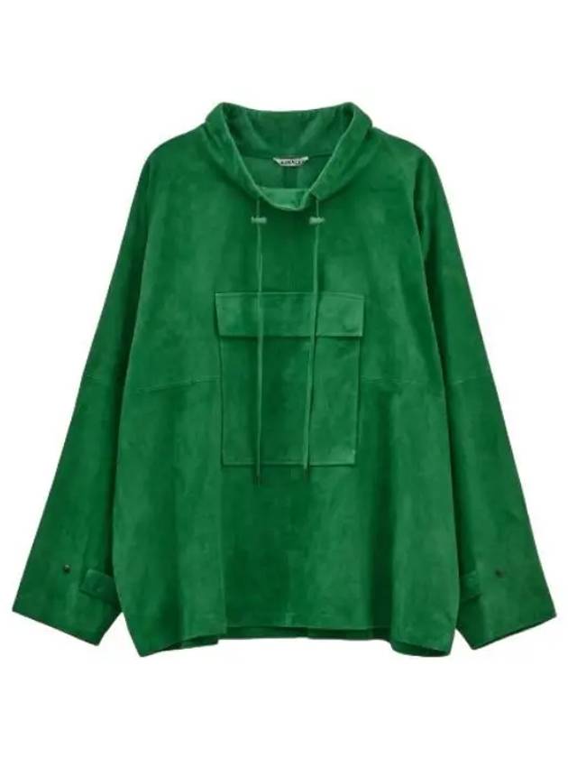 Goat suede blouson green aviation jumper jacket - AURALEE - BALAAN 1