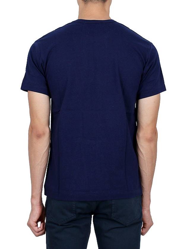 Play Men's Double Heart Wappen Short Sleeve T-Shirt Navy P1 T226 2 - COMME DES GARCONS - BALAAN 5