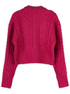 Cable Wool Knit Top Fuchsia - AMI - BALAAN 3