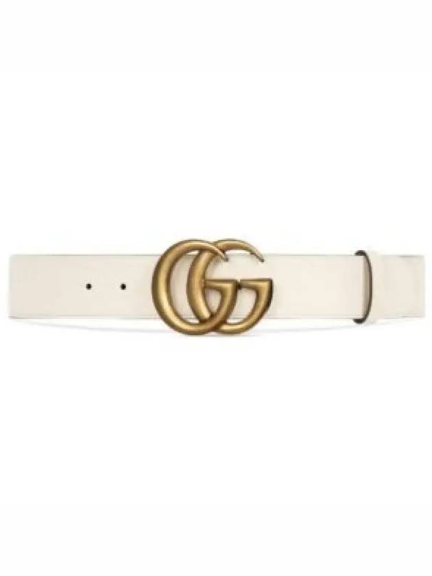 GG Marmont Buckle Leather Belt White - GUCCI - BALAAN 2