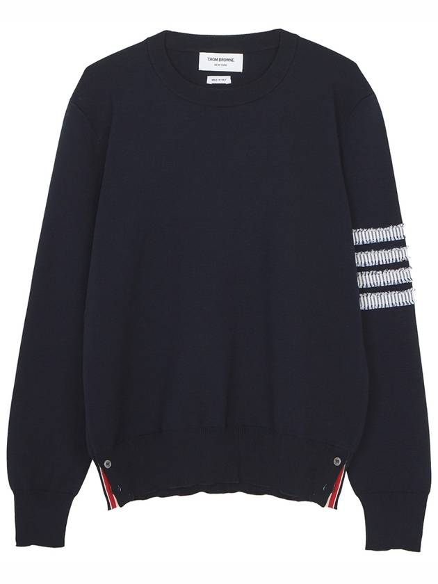 4 Bar Straight Knit Top Navy - THOM BROWNE - BALAAN 2