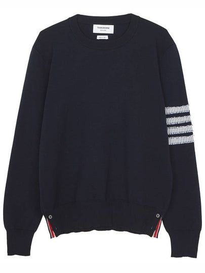 4 Bar Straight Knit Top Navy - THOM BROWNE - BALAAN 2