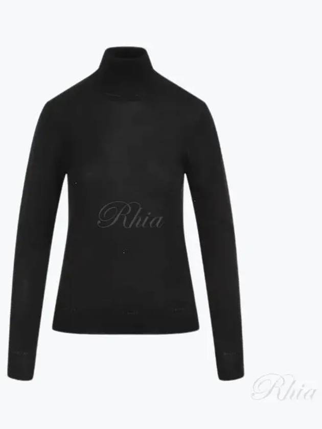 Cassandre Wool Turtle Neck Black - SAINT LAURENT - BALAAN 2