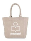 Yenky Embroidered Logo Shopper Tote Bag Beige - ISABEL MARANT - BALAAN 2