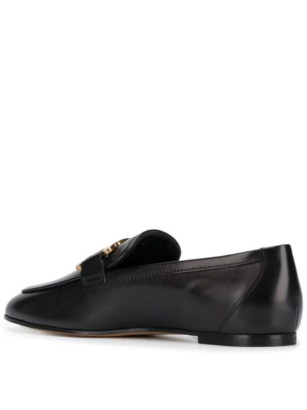 Kate Metal Logo Leather Loafers Black - TOD'S - BALAAN 7