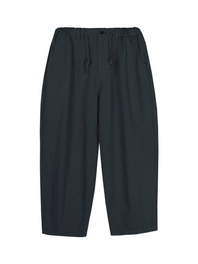 BALLOON FIT WIDE COTTON PANTS BLUISH NAVY - ZIZEMUSEUM - BALAAN 1