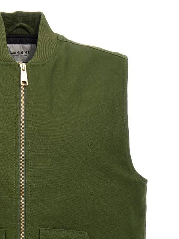 Logo Patch Zipper Vest Green - CARHARTT WIP - BALAAN 4