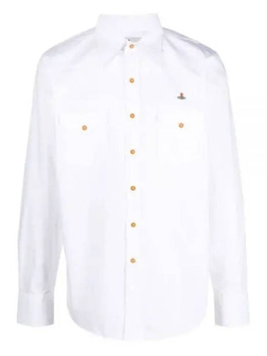 ORB Logo Shirt White 3501001A W009Q - VIVIENNE WESTWOOD - BALAAN 1