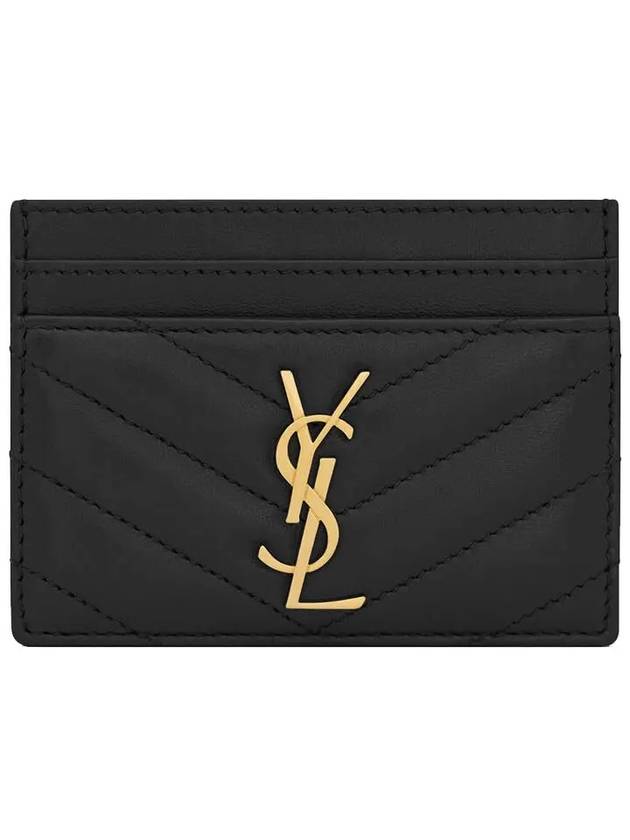 Cassandre Matelasse Lambskin Card Wallet Black - SAINT LAURENT - BALAAN 2