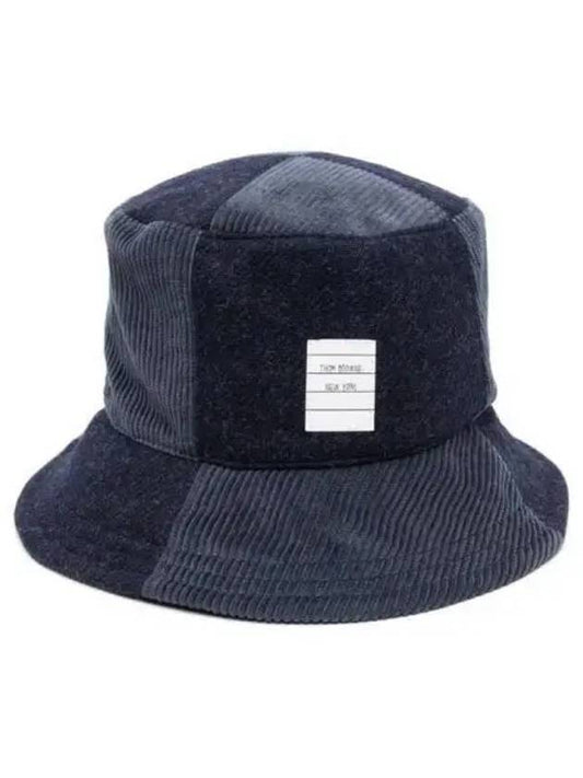 Funmix Shetland Quarter Bucket Hat Navy - THOM BROWNE - BALAAN 1