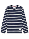 Stripe Jersey Oversized Long Sleeve T-Shirt Navy - THOM BROWNE - BALAAN 2