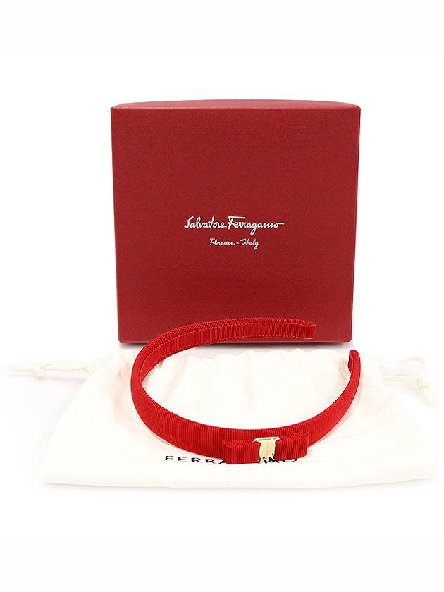 34 0086 Red fabric gold bara bow hairband - SALVATORE FERRAGAMO - BALAAN 2