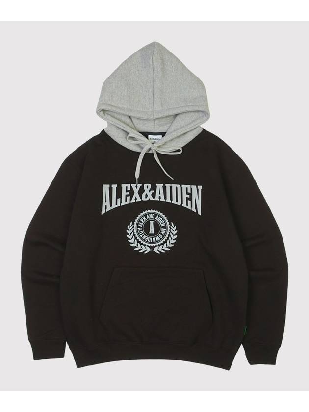 College Logo Contrast Fleece Hoodie Black - ALEX&AIDEN - BALAAN 2