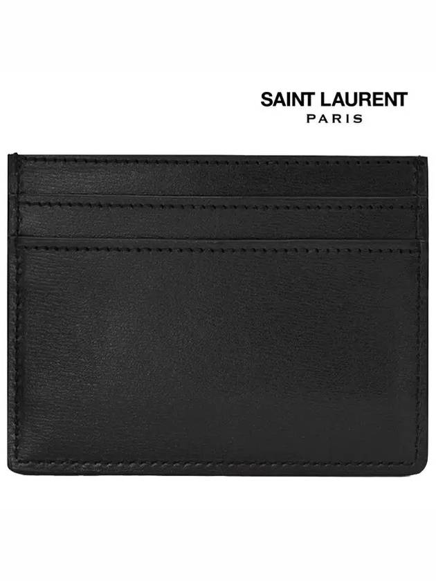 Tiny Monogram Shiny Leather Card Case Black - SAINT LAURENT - BALAAN 5