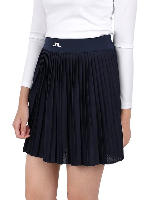 Women's Binx Pleated Skirt Navy - J.LINDEBERG - BALAAN 5