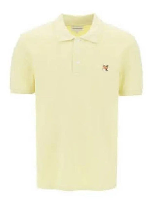 Fox Head Patch Classic Short Sleeve Polo Shirt  Light Yellow - MAISON KITSUNE - BALAAN 2