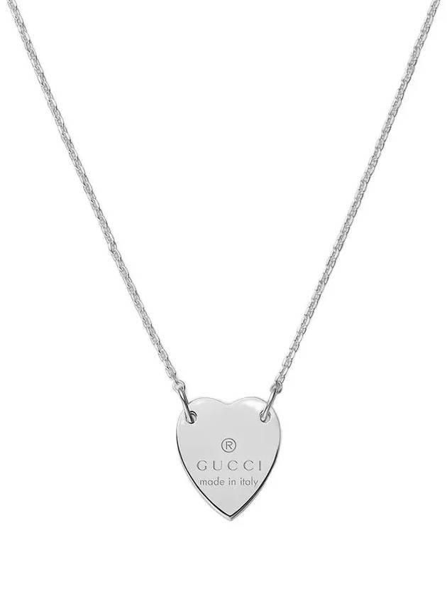 Trademark Heart Pendant Necklace Silver - GUCCI - BALAAN 2