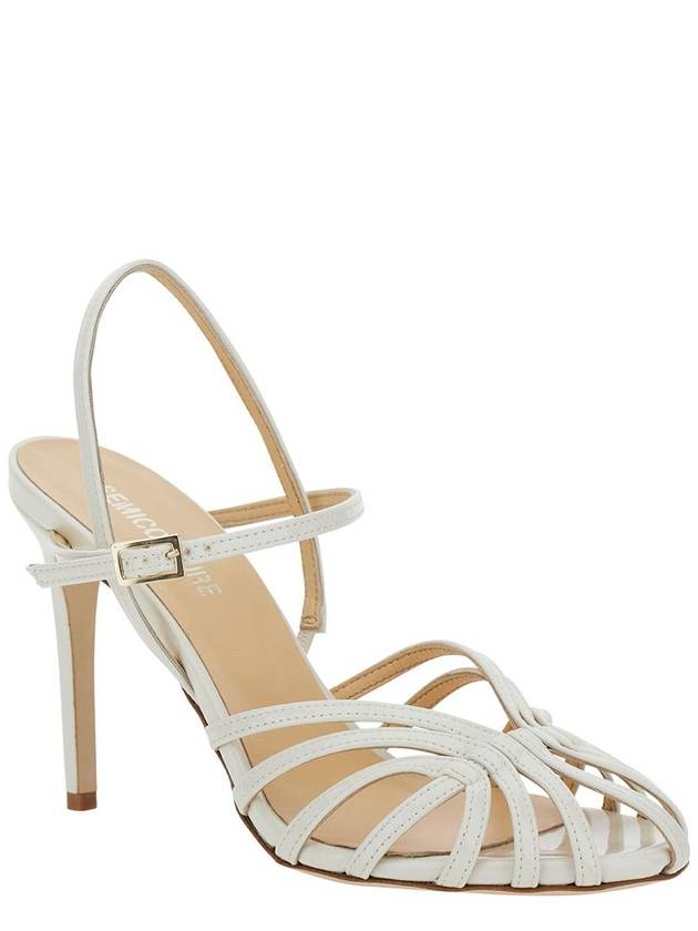 White Sandals With Front Cage In Patent Leather Woman - SEMI COUTURE - BALAAN 2