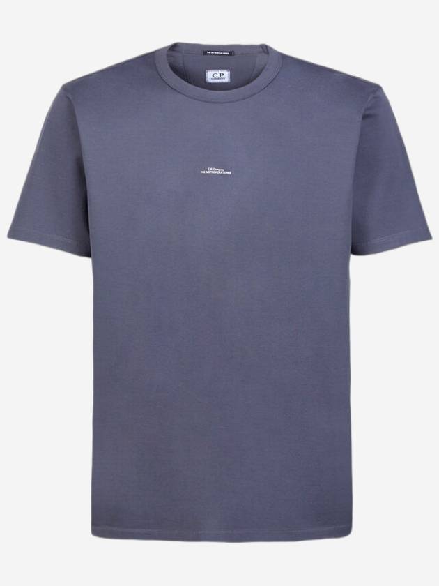 Metropolis Center Logo Short Sleeve T-Shirt Blue - CP COMPANY - BALAAN 2