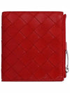 Intrecciato Zipper Half Wallet Red - BOTTEGA VENETA - BALAAN 3